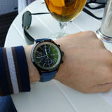 Hugo Boss Grand Prix Chronograph Black Dial Blue Leather Strap Watch for Men - 1513563 Authentic Buy Shop Now