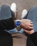 Calvin Klein City Chronograph Blue Dial Silver Steel Strap Watch for Men - K2G2714N Authentic Buy Shop Now