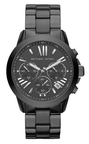 Michael Kors Bradshaw Chronograph Black Dial Black Steel Strap Watch For Women - MK6303 Authentic Buy Shop Now