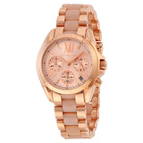 Michael Kors Bradshaw Chronograph Pink Dial Two Tone Steel Strap Watch For Women - MK6830 Authentic Buy Shop Now