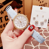 Michael Kors Tibby Multifunction White Dial Blue Leather Strap Watch For Women - MK2965 Authentic Buy Shop Now