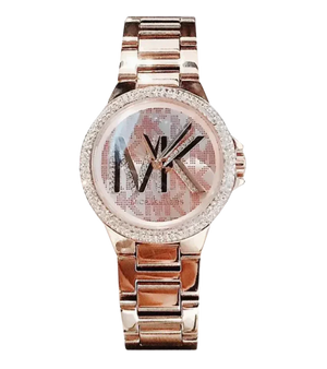 Michael Kors Camille Three Hand Rose Gold Dial Rose Gold Steel Strap Watch For Women - MK7197 Authentic Buy Shop Now