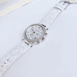 Michael Kors Parker Chronograph White Dial White Leather Strap Watch For Women - MK7226 Authentic Buy Shop Now