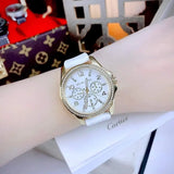 Michael Kors Mini Pilot Quartz Silver Dial White Silicone Strap Watch For Women - MK7372 Authentic Buy Shop Now