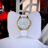 Michael Kors Mini Pilot Quartz Silver Dial White Silicone Strap Watch For Women - MK7372 Authentic Buy Shop Now