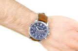 Michael Kors Gage Chronograph Blue Dial Brown Leather Strap Watch For Men - MK8362 Authentic Buy Shop Now