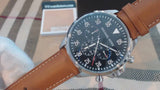 Michael Kors Gage Chronograph Blue Dial Brown Leather Strap Watch For Men - MK8362 Authentic Buy Shop Now