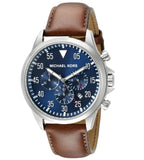 Michael Kors Gage Chronograph Quartz Black Dial Brown Leather Strap Watch For Men - MK8333 Authentic Buy Shop Now