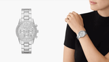 Michael Kors Ritz Chronograph Crystals Silver Dial Silver Steel Strap Watch For Women - MK7301 Authentic Buy Shop Now