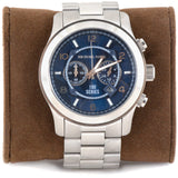 Michael Kors Stop Hunger Chronograph Blue Dial Silver Steel Strap Watch for Men - MK8314 Authentic Buy Shop Now