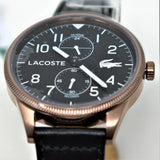 Lacoste Continental Black Dial Black Leather Strap Watch for Men - 2011042 Authentic Buy Shop Now