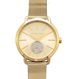 Michael Kors Portia Gold Dial Gold Mesh Bracelet Watch for Women - MK3844 Authentic Buy Shop Now
