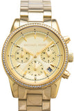 Michael Kors Ritz Gold Dial Gold Steel Strap Watch for Women - MK6356 Authentic Buy Shop Now