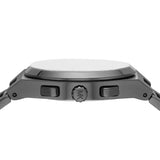 Michael Kors Lennox Chronograph Black Dial Grey Steel Strap Watch For Men - MK9118 Authentic Buy Shop Now