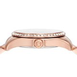 Michael Kors Lexington Three Hand Mother of Pearl Pink Dial Rose Gold Steel Strap Watch For Women - MK7444 Authentic Buy Shop Now
