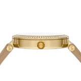 Michael Kors Parker Three-Hand Gold Dial Brown Leather Strap Watch For Women - MK4725 Authentic Buy Shop Now