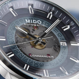 Mido Commander Automatic Gradient Blue Dial Silver Steel Strap Watch For Men - M021.407.11.411.01 Authentic Buy Shop Now