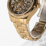 Fossil Rye Automatic Skeleton Gold Dial Gold Steel Strap Watch for Women - BQ3755 Authentic Buy Shop Now