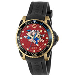 Gucci Dive Quartz Red Dial Black Rubber Strap Watch For Men - YA136325 Authentic Buy Shop Now