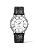 Longines Presence 38.5mm Automatic White Dial Black Leather Strap Watch for Men - L4.921.4.11.2 Authentic Buy Shop Now