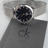 Calvin Klein Minimal Black Dial Silver Mesh Bracelet Watch for Women - K3M52151 Authentic Buy Shop Now