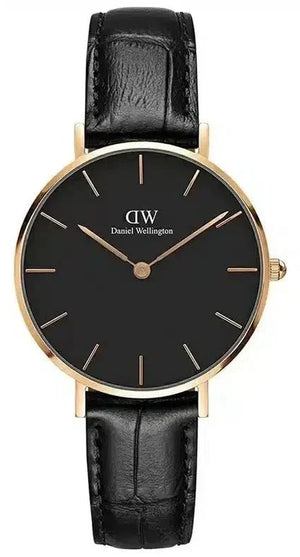 Daniel Wellington Classic Petite Reading Black Dial Black Leather Strap Watch For Women - DW00100167 Authentic Buy Shop Now