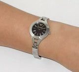 Emporio Armani Classic Quartz Black Dial Silver Steel Strap Watch For Women - AR7328 Authentic Buy Shop Now