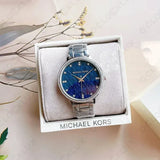Michael Kors Pyper Blue Dial Silver Steel Strap Watch For Women - MK4671 Authentic Buy Shop Now
