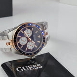 Guess Odyssey Blue Dial Two Tone Steel Strap Watch For Men - W1107G3 Authentic Buy Shop Now