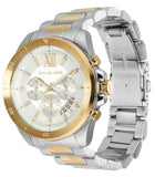 Michael Kors Brecken Chronograph White Dial Two Tone Steel Strap Watch For Men - MK9064 Authentic Buy Shop Now