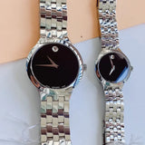Movado Classic Quartz Black Dial Silver Steel Strap Watch for Men - 0606337 Authentic Buy Shop Now