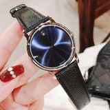 Movado Museum Blue Dial Black Leather Strap Watch For Women - 2100010 Authentic Buy Shop Now