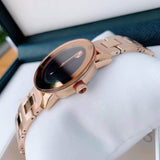 Movado Bold Black Dial Rose Gold Steel Strap Watch for Women - 3600463 Authentic Buy Shop Now