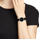 Movado Museum Classic Black Dial Black Leather Strap Watch For Women - 0607015 Authentic Buy Shop Now