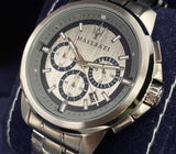 Maserati Successo Chronograph Silver Dial Silver Steel Strap Watch For Men - R8873621006 Authentic Buy Shop Now
