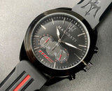 Maserati Traguardo Chronograph Black Dial Black Rubber Strap Watch For Men - R8871612004 Authentic Buy Shop Now