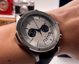 Maserati Circuito Chronograph Analog White Dial Black Leather Strap Watch for Men - R8871627005 Authentic Buy Shop Now