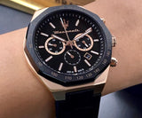 Maserati Stile Black Matte Dial Black Leather Strap Watch For Men - R8871642001 Authentic Buy Shop Now