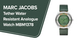 Marc Jacobs Tether Transparent Green Dial Green Leather Strap Watch for Women - MBM1378 Authentic Buy Shop Now