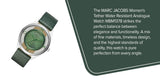 Marc Jacobs Tether Transparent Green Dial Green Leather Strap Watch for Women - MBM1378 Authentic Buy Shop Now