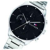 Tommy Hilfiger Chase Quartz Black Dial Silver Steel Strap Watch For Men - 1791485 Authentic Buy Shop Now