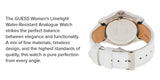Guess Limelight Quartz Silver Dial White Leather Strap Watch For Women - W0775l8 Authentic Buy Shop Now
