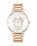 Coach Perry White Dial Rose Gold Steel Strap Watch for Women - 14503708 Authentic Buy Shop Now
