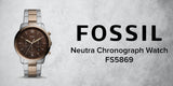 Fossil Neutra Chronograph Brown Dial Two Tone Steel Strap Watch for Men - FS5869 Authentic Buy Shop Now