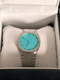 Gucci 25H Quartz Turquoise Dial Silver Steel Strap Watch For Women - YA163409 Authentic Buy Shop Now