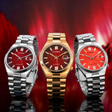 Citizen Tsuyosa Automatic Red Dial Silver Steel Strap Watch For Men - NJ0150-56W Authentic Buy Shop Now