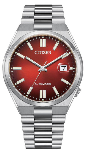 Citizen Tsuyosa Automatic Red Dial Silver Steel Strap Watch For Men - NJ0150-56W Authentic Buy Shop Now