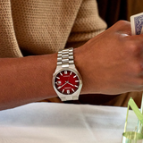 Citizen Tsuyosa Automatic Red Dial Silver Steel Strap Watch For Men - NJ0150-56W Authentic Buy Shop Now