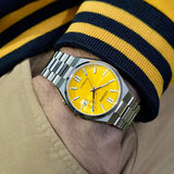 Citizen Tsuyosa Automatic Yellow Dial Silver Steel Strap Watch for Men - NJ0150-81Z Authentic Buy Shop Now