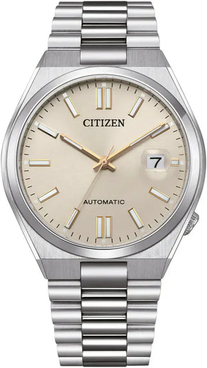 Citizen Tsuyosa Automatic Oatmeal White Dial Silver Steel Strap Watch For Men - NJ0151-88W Authentic Buy Shop Now